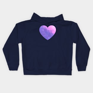 Purple to Pink Geometric Abstract Heart Kids Hoodie